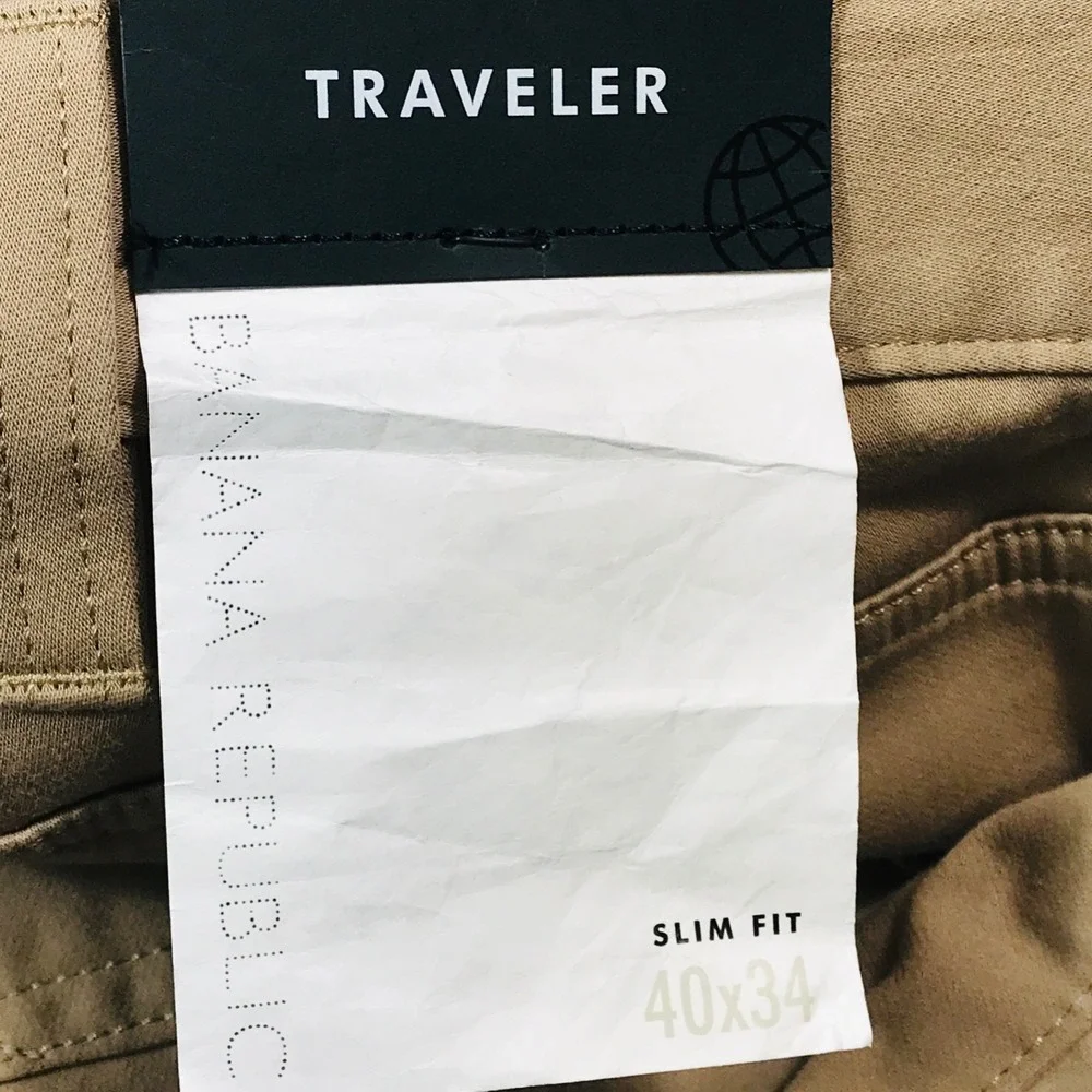 Banana Republic Slim Fit Traveler Jeans Mens 40x34 Brown Stretch 99% Cotton New